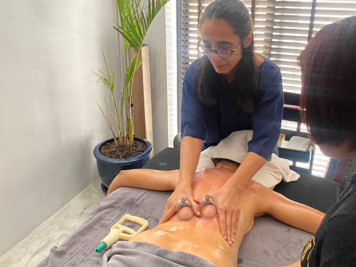 Moving cupping massage training