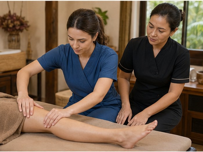 Lymphatic Drainage Massage leg sequence practice