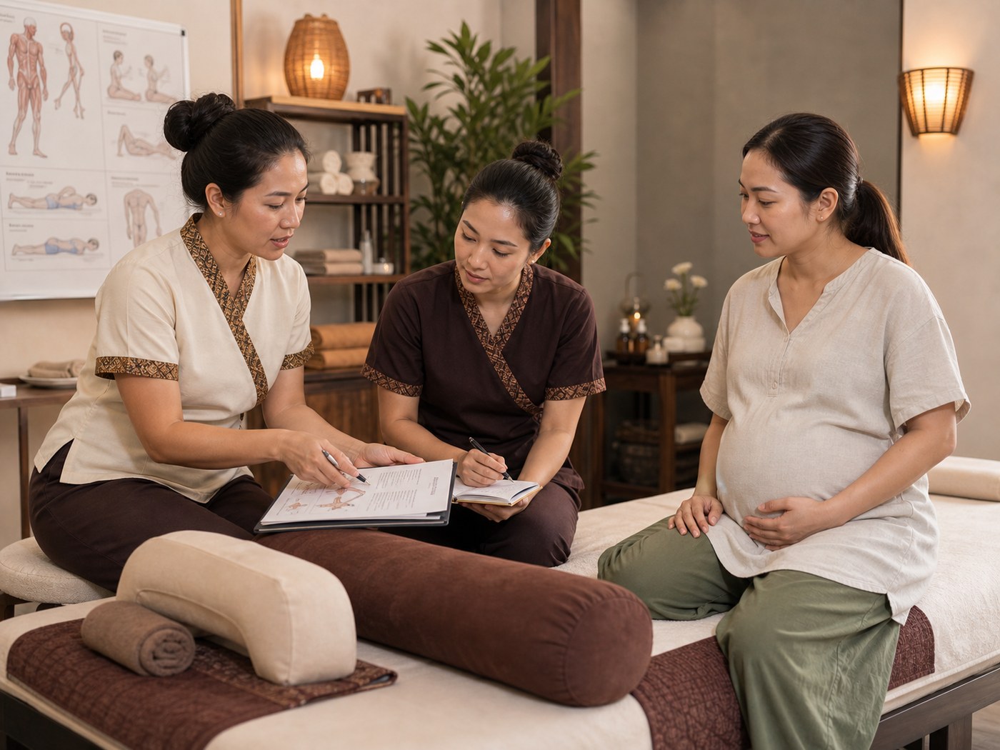 Prenatal massage safety consultation and intake training
