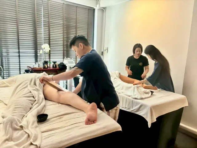Prone bamboo leg practice