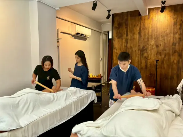 Bamboo massage paired practice