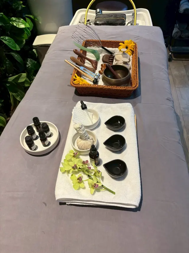 Vertical head spa station setup