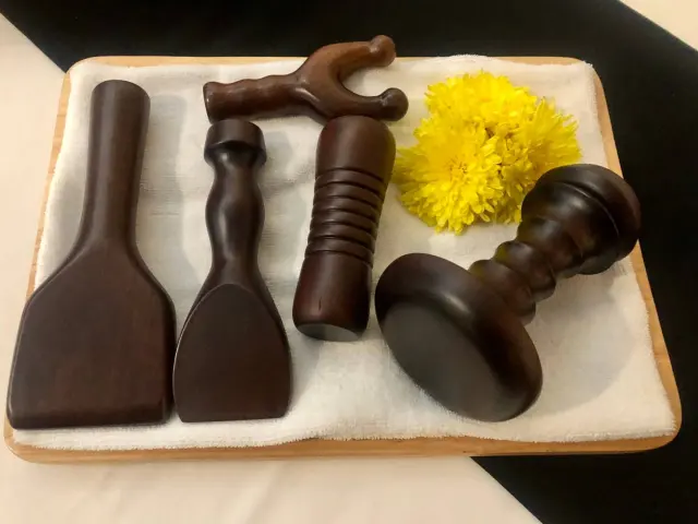 Wooden massage tool tray