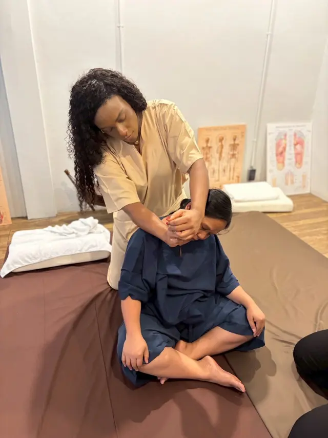 Seated neck release practice