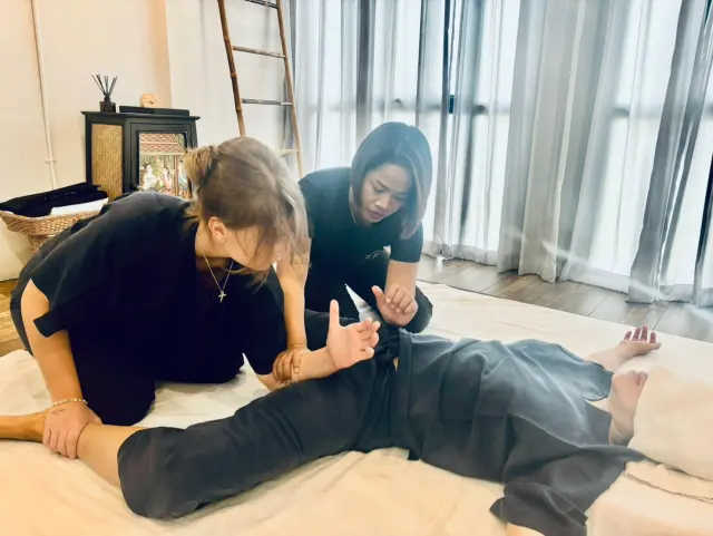 Supine leg-line practice