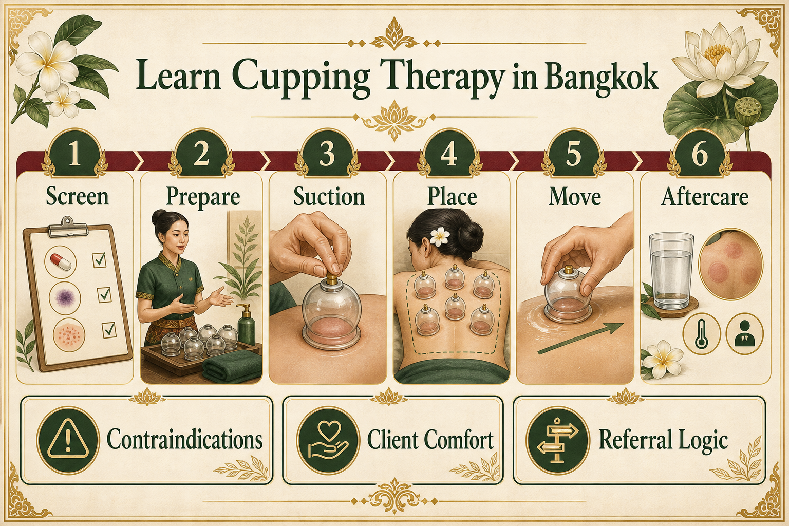 Learn Cupping Therapy in Bangkok infographic for massage students