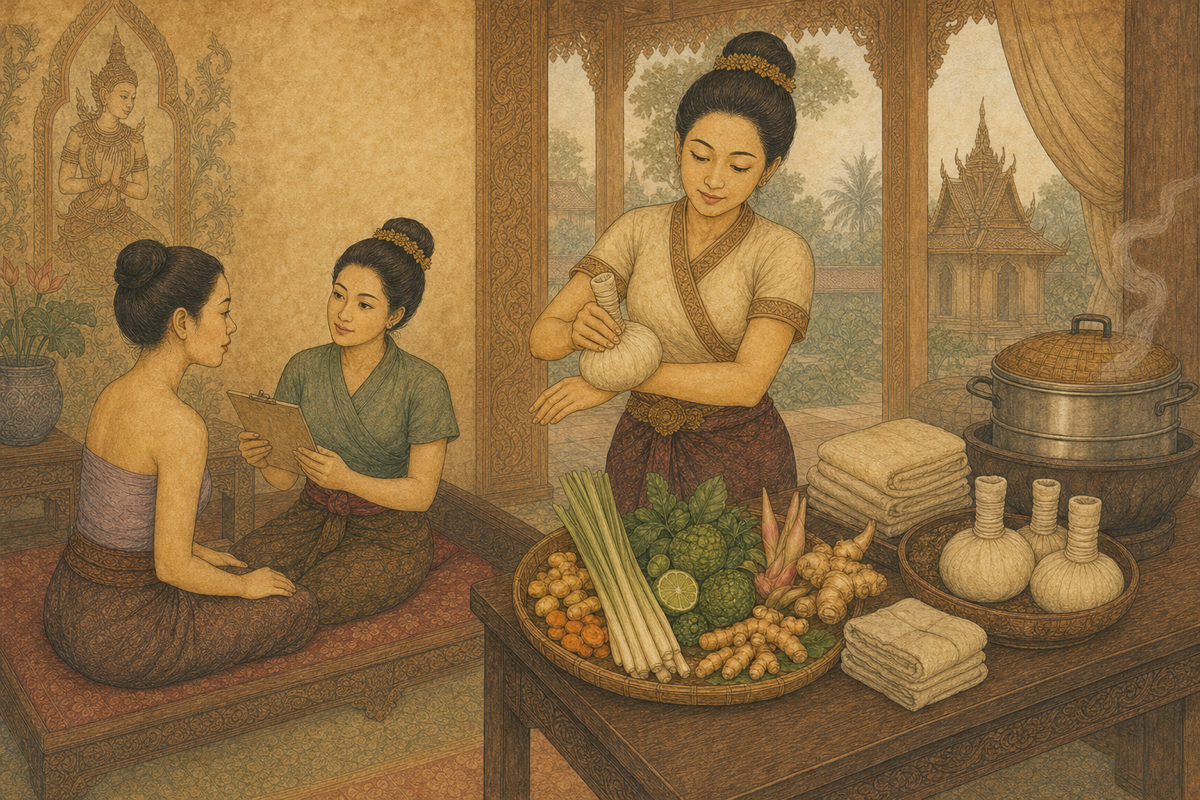 Learning Thai Herbal Compress: Ingredients, Heat and Client Screening
