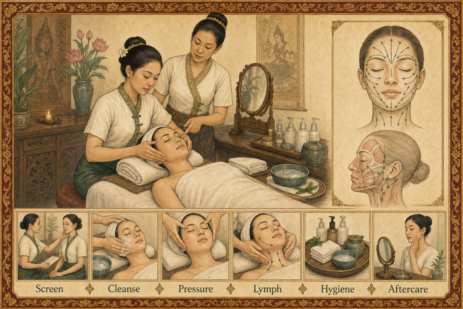 Professional Facial Massage: Rejuvenation Claims, Safety and Technique infographic for massage students