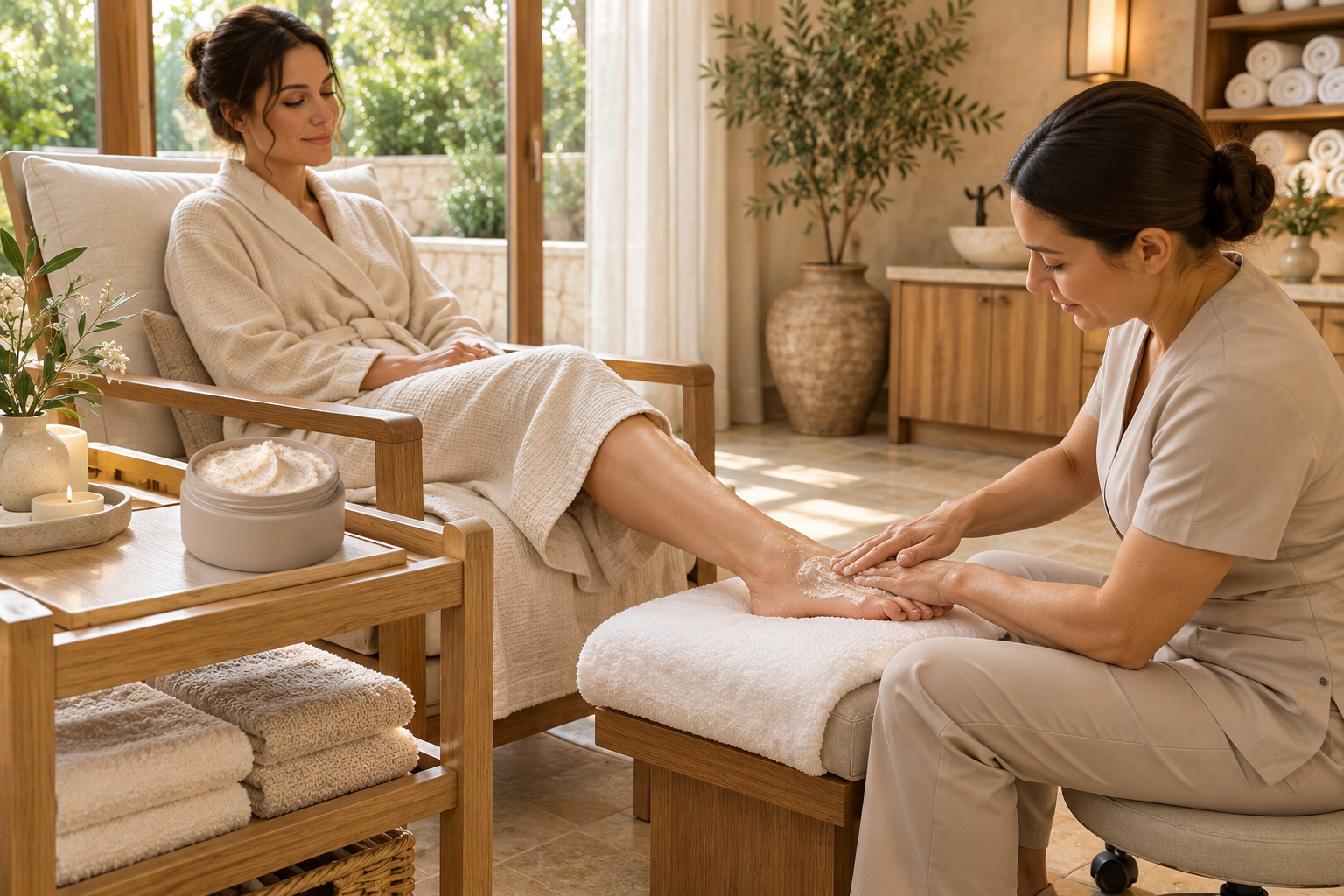 Gommage professionnel pour les pieds — Illustration IA