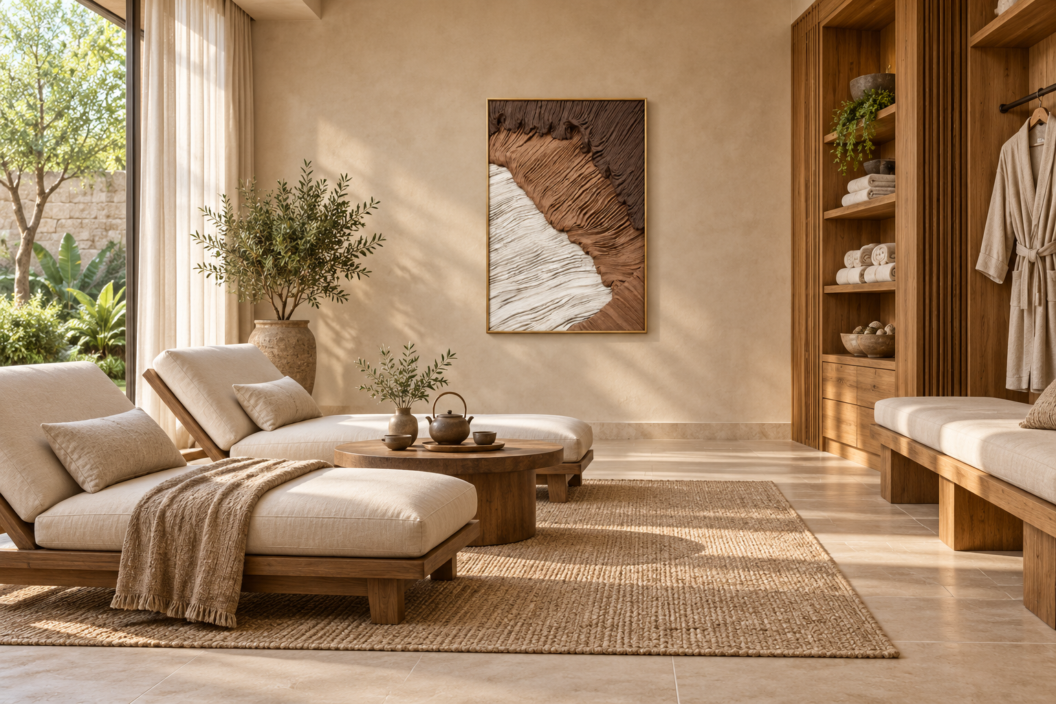 アースカラーの質感あるアート · 80 × 120 cm — AIイラスト