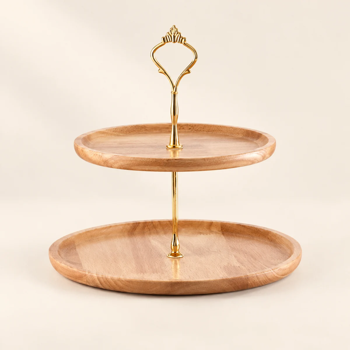 Two-Tier Wooden Dessert Stand · Small