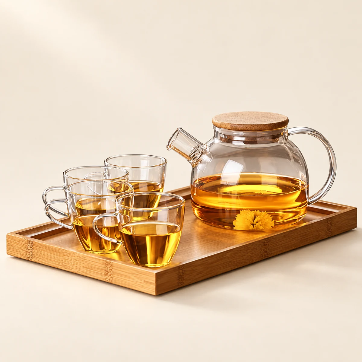 Glass Teapot Set · 1,000 ml · Four Glasses
