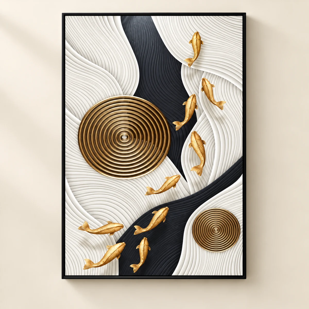 Black, White & Gold Wall Art · 60 × 90 cm
